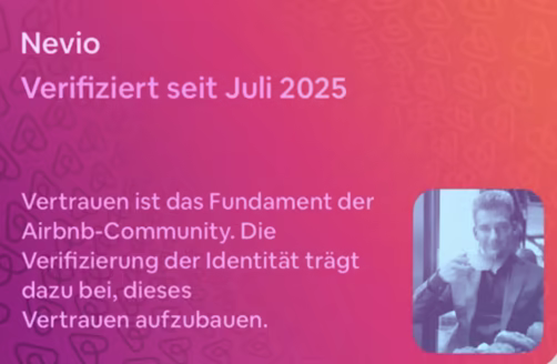 Airbnb Superhost Zertifikat von Nevio Kusik